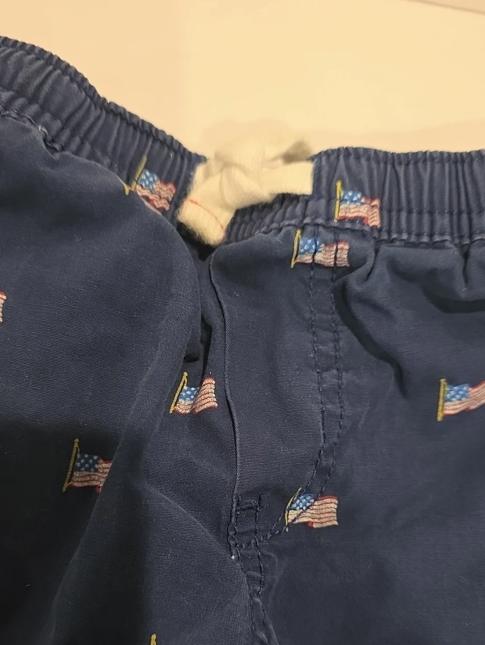 Carters Size 2 T Kids Navy Blue Flag Embroidered Shorts Usa American Flag